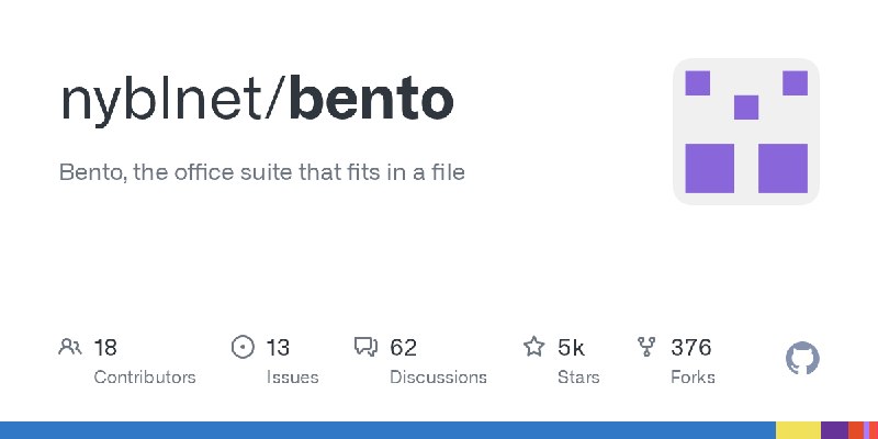 GitHub - nyblnet/bento: Bento, the office suite that fits in a file