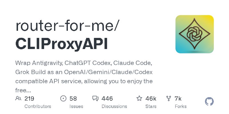 GitHub - router-for-me/CLIProxyAPI: Wrap Antigravity, ChatGPT Codex, Claude Code, Grok Build as an OpenAI/Gemini/Claude/Codex compatible…