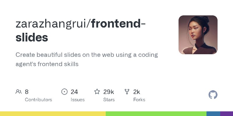 GitHub - zarazhangrui/frontend-slides: Create beautiful slides on the web using a coding agent's frontend skills