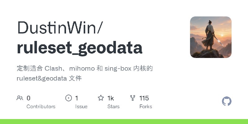 GitHub - DustinWin/ruleset_geodata: 定制适合 Clash、mihomo 和 sing-box 内核的 ruleset&geodata 文件