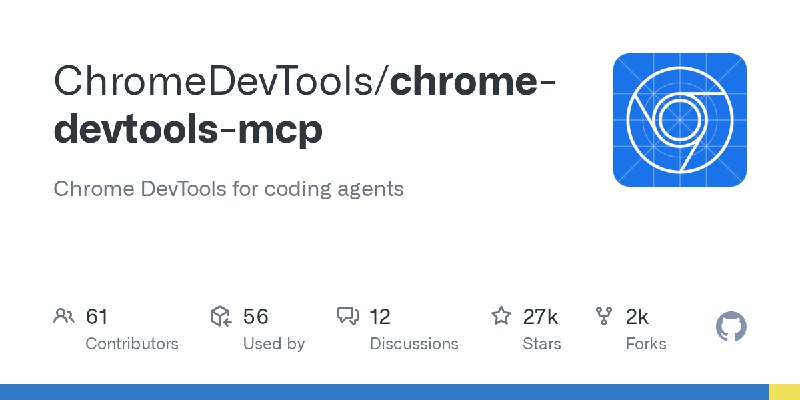 GitHub - ChromeDevTools/chrome-devtools-mcp: Chrome DevTools for coding agents