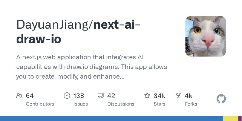 GitHub - DayuanJiang/next-ai-draw-io: A next.js web application that integrates AI capabilities with draw.io diagrams. This app…