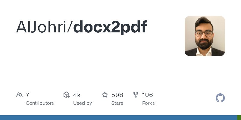 GitHub - AlJohri/docx2pdf